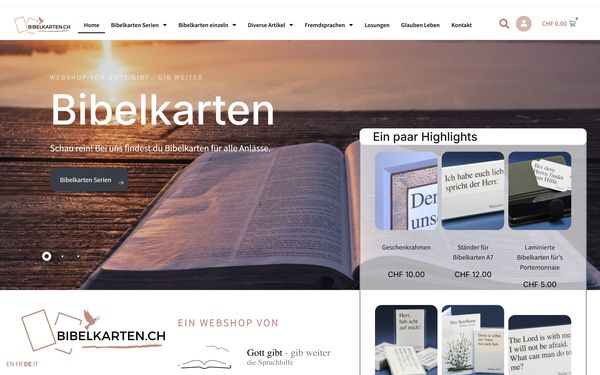 Webshop von Bibelkarten Schweiz