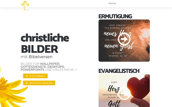 Startseite der Website Christliche Bilder & Bibelverse
