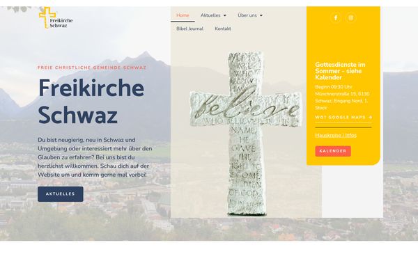 Gemeindewebsite der Freikirche Schwaz