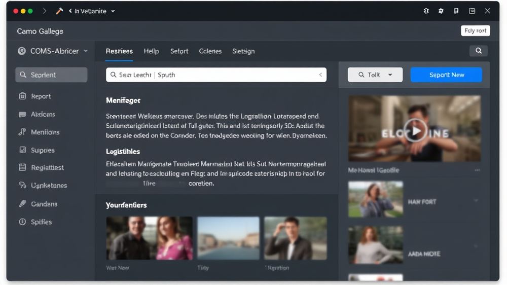 Benutzerfreundliche Oberfläche eines CMS, die das Erstellen und Verwalten von digitalen Inhalten wie Texten, Bildern und Videos zeigt.