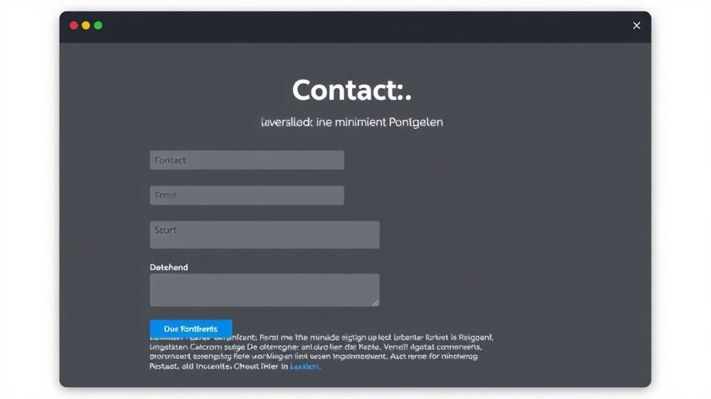 Gestaltete Kontaktseite mit SSL-Verschlüsselung, einem Kontaktformular mit minimalen Pflichtfeldern und einem Datenschutzhinweis neben dem Formular.