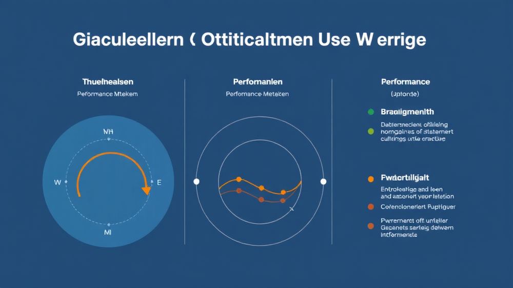 Grafische Darstellung der kontinuierlichen Optimierung einer Website mit Diagrammen für Zielgruppenanalyse, Performance-Metriken und Inhalte-Updates.