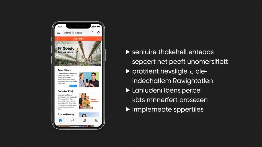 Mobile Landingpage mit responsivem Design, intuitiver Navigation und schnell ladenden Inhalten, um eine optimale Benutzererfahrung zu gewährleisten.