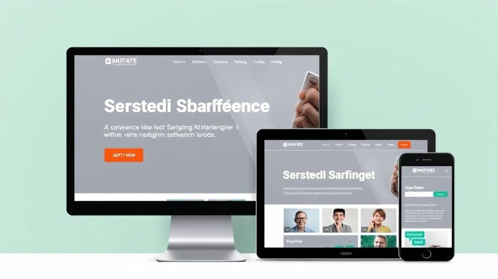 Responsive Startseite für Selbstständige, die auf verschiedenen Geräten optimal angezeigt wird, mit klarer Navigation und ansprechender Benutzeroberfläche.