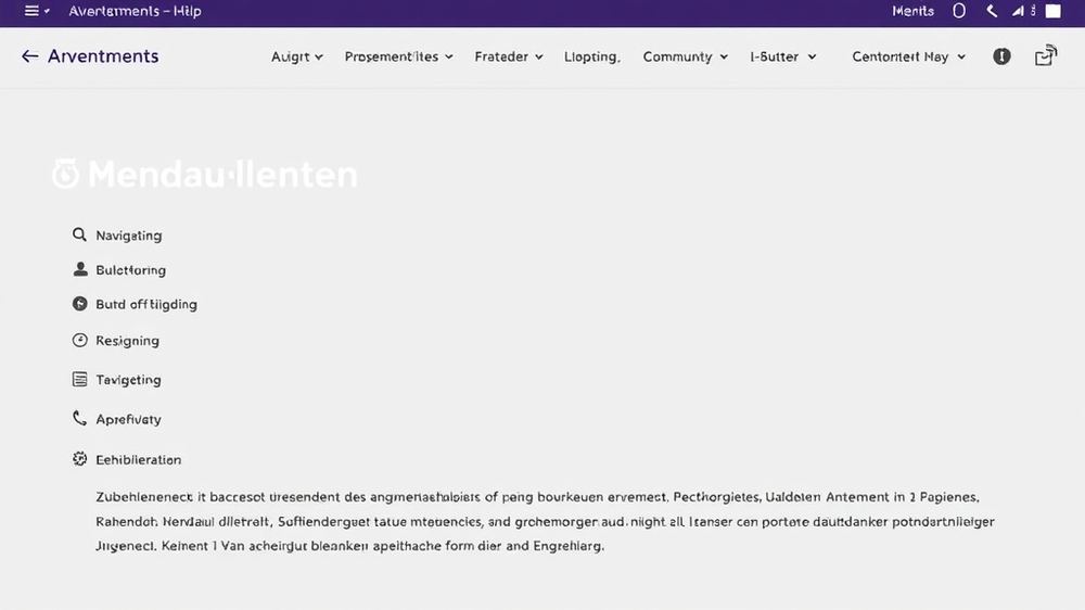 Screenshot einer Veranstaltungsseite mit klarer Navigation, logisch strukturierten Menüpunkten und responsive Design für mobile Geräte, einschließlich Hamburger-Menü.